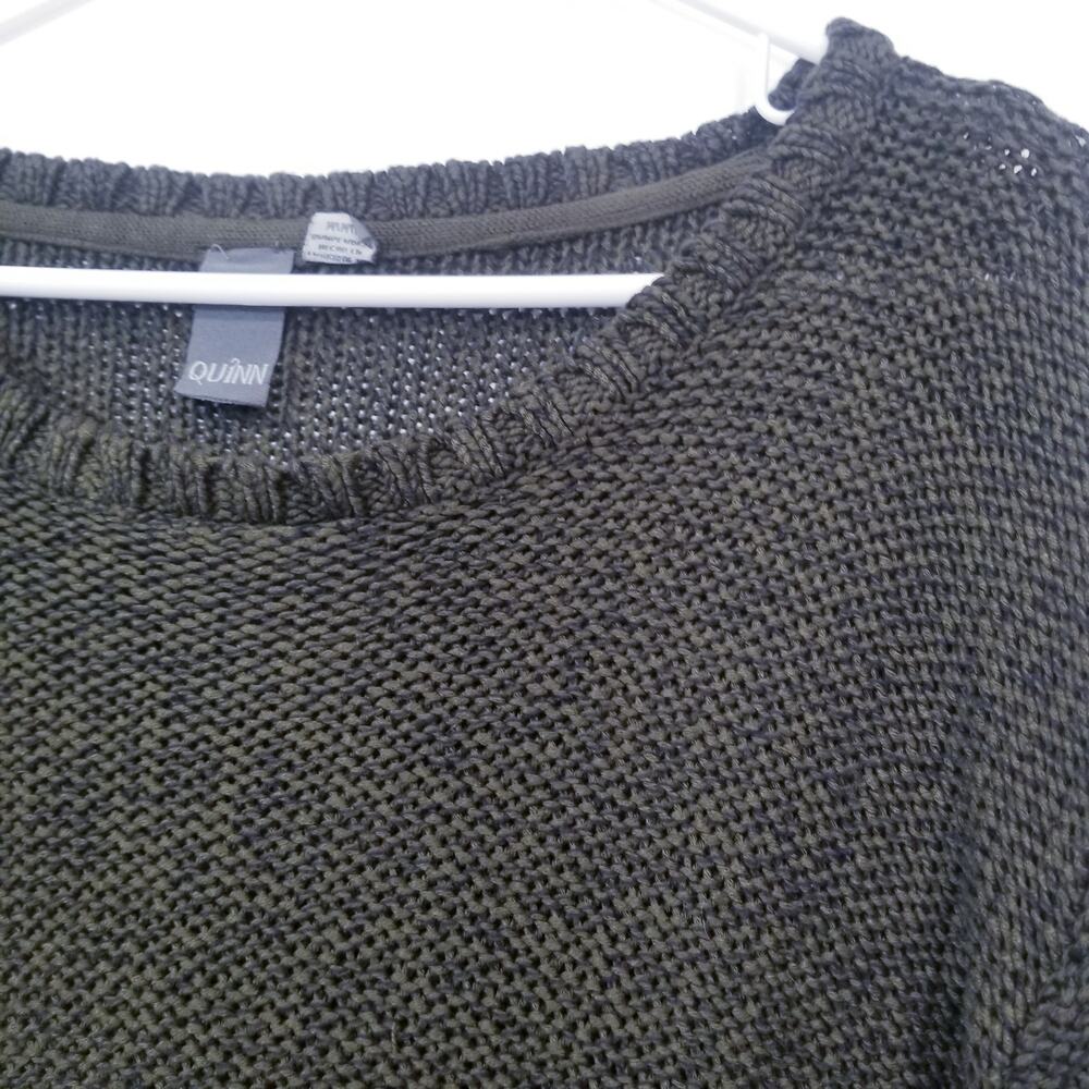Quinn Green Patchwork Knit Pullover Sweater - image 5